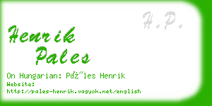 henrik pales business card